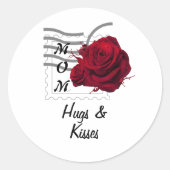 Sticker Rond Rose rouge (Devant)