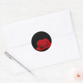 Sticker Rond Rose rouge (Enveloppe)