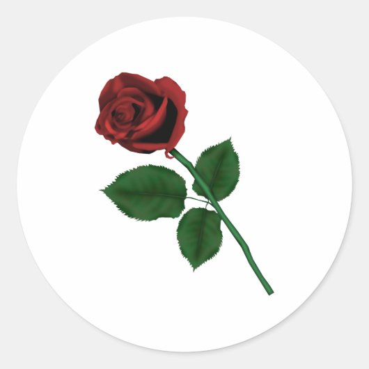Sticker Rond Rose rouge (Devant)