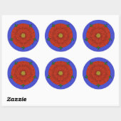 Sticker Rond Rose rouge de Lancaster (Feuille)