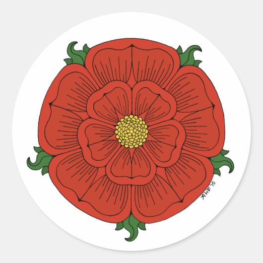 Sticker Rond Rose rouge de Lancaster (Devant)