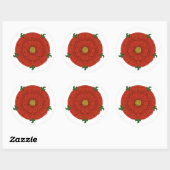 Sticker Rond Rose rouge de Lancaster (Feuille)
