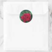 Sticker Rond Rose rouge de près (Sac)