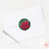 Sticker Rond Rose rouge de près (Enveloppe)