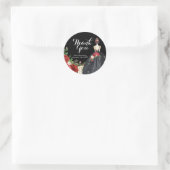 Sticker Rond Rose rouge et noir Mis Quince Merci  (Sac)