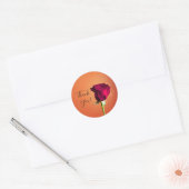 Sticker Rond Rose rouge Orange coucher de soleil Mariage romant (Enveloppe)