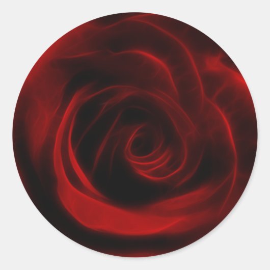 Sticker Rond Rose rouge profondeur d'amour (Devant)