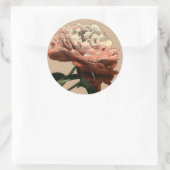 Sticker Rond Rose rouge rubis aux accents blancs (Sac)