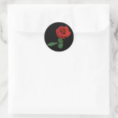 Sticker Rond Rose rouge simple (Sac)