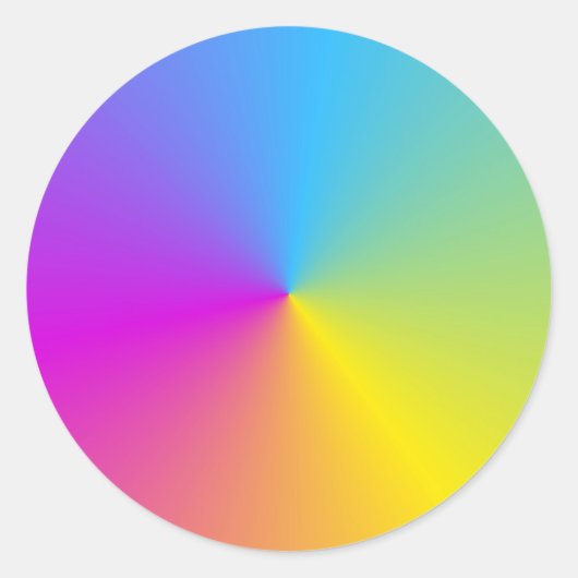 Sticker Rond Rose Rouge Violet Jaune Orange Bleu Vert Personnal (Devant)