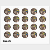 Sticker Rond Rose Russe Sunflower Bottes Merci (Feuille)