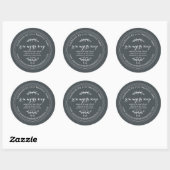 Sticker Rond Rose rustique à la main Myrrh savon off-Black (Feuille)