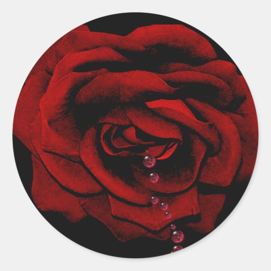Sticker Rond Rose saignant (Devant)