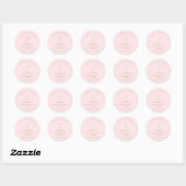 Sticker Rond Rose Simple Elegant Gold Cross Baptism Christening (Feuille)