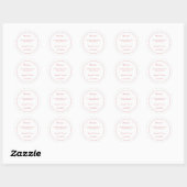 Sticker Rond Rose simple Mariage customisé (Feuille)