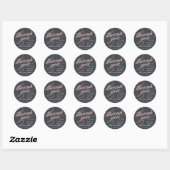 Sticker Rond Rose simple moderne Gold Script Merci Favoriser (Feuille)