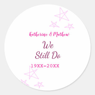 Sticker Rond Rose stars Vow renouvellement anniversaire mariage