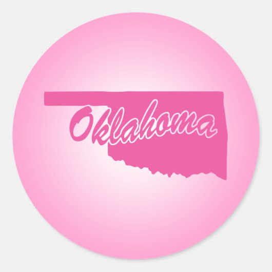 Sticker rond rose State Oklahoma Classic (Devant)