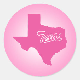 Sticker rond rose State Texas Classic