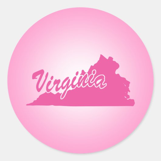Sticker rond rose State Virginia Classic (Devant)