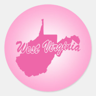 Sticker rond rose State West Virginia classique