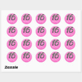 Sticker Rond Rose Sweet 16 Parties scintillant Argent Anniversa (Feuille)