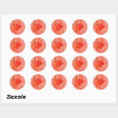 STICKER ROND "ROSE TANGERINE" (Feuille)
