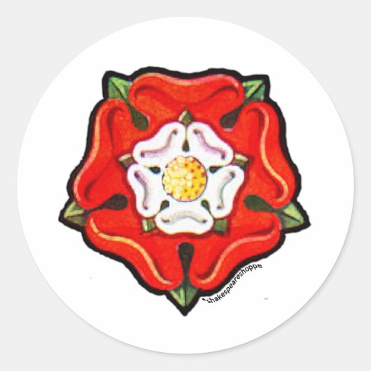 Sticker Rond Rose Tudor unique (Devant)