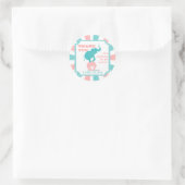 Sticker Rond Rose | Turquoise Carnival Party Big Top Favoriser  (Sac)