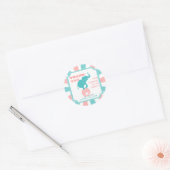 Sticker Rond Rose | Turquoise Carnival Party Big Top Favoriser  (Enveloppe)