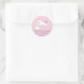 Sticker Rond Rose Unicorn Stars Rainbow Parties scintillant Gir (Sac)