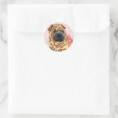 Sticker Rond Rose Valentin Shar-Pei (Sac)