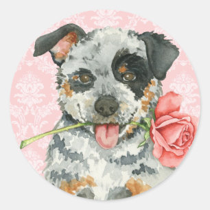 Sticker Rond Rose Valentine ACD