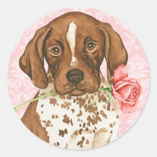 Sticker Rond Rose Valentine GSP (Devant)