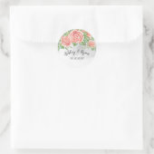 Sticker rond rose vif Mariage (Sac)