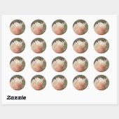 Sticker Rond Rose vintage (Feuille)