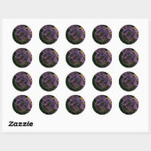 Sticker Rond Rose violet Abstrait Flower Art (Feuille)