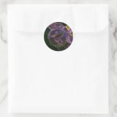 Sticker Rond Rose violet Abstrait Flower Art (Sac)