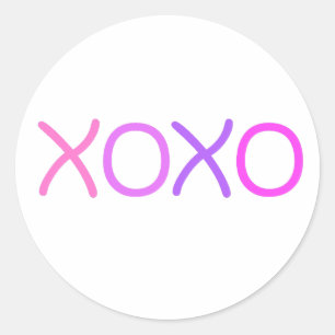 Sticker Rond Rose, violet et lavande Xoxo charmant