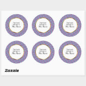 Sticker Rond Rose violet et Turquoise avec Gold Book Name Plate (Feuille)