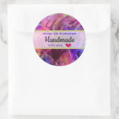 Sticker Rond Rose violet Moderne Abstrait fait main (Sac)