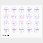 Sticker Rond Rose violet rayures heureux anniversaire ajouter n (Feuille)