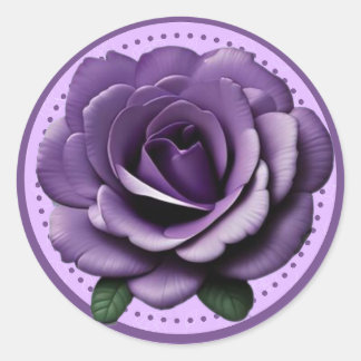 Sticker Rond Rose violet vibrant - Design floral élégant