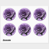 Sticker Rond Rose violet vibrant - Design floral élégant (Feuille)