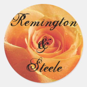 Sticker Rond Rose Wild Peach Mariage personnalisé