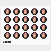 Sticker Rond Rosebud rose (Feuille)