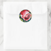 Sticker Rond Rosebud rose aquarelle peinture art fleur (Sac)