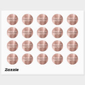 Sticker Rond Rosée Noire - Sceau Rose de maquillage d'huile d'o (Feuille)