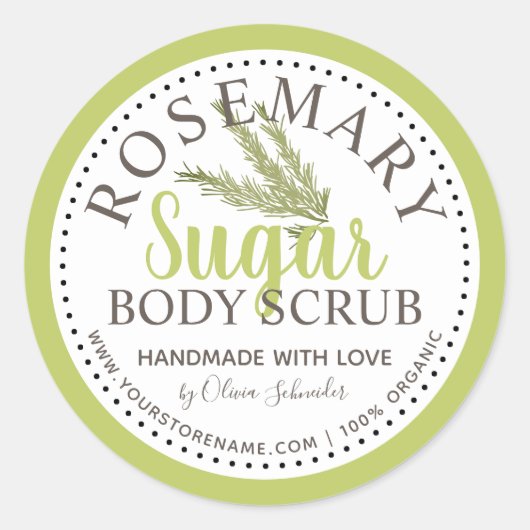 Sticker Rond Rosemary Sugar Scruter personnalisé (Devant)