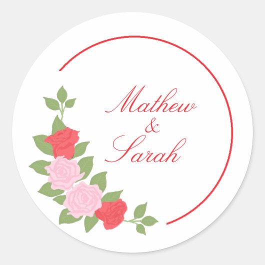 Sticker Rond Roses (Devant)